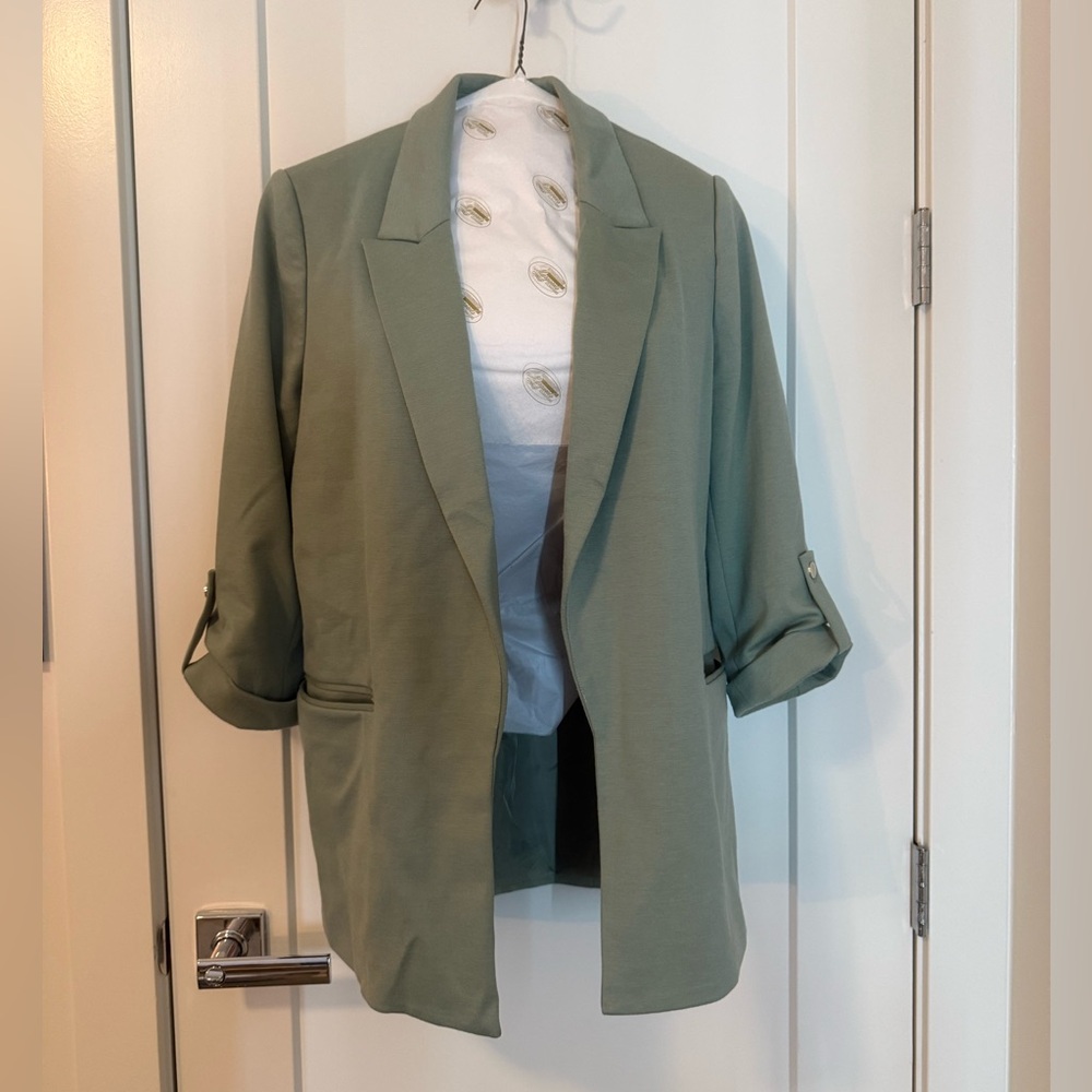 Jules and Leopold Knit Open Front Blazer